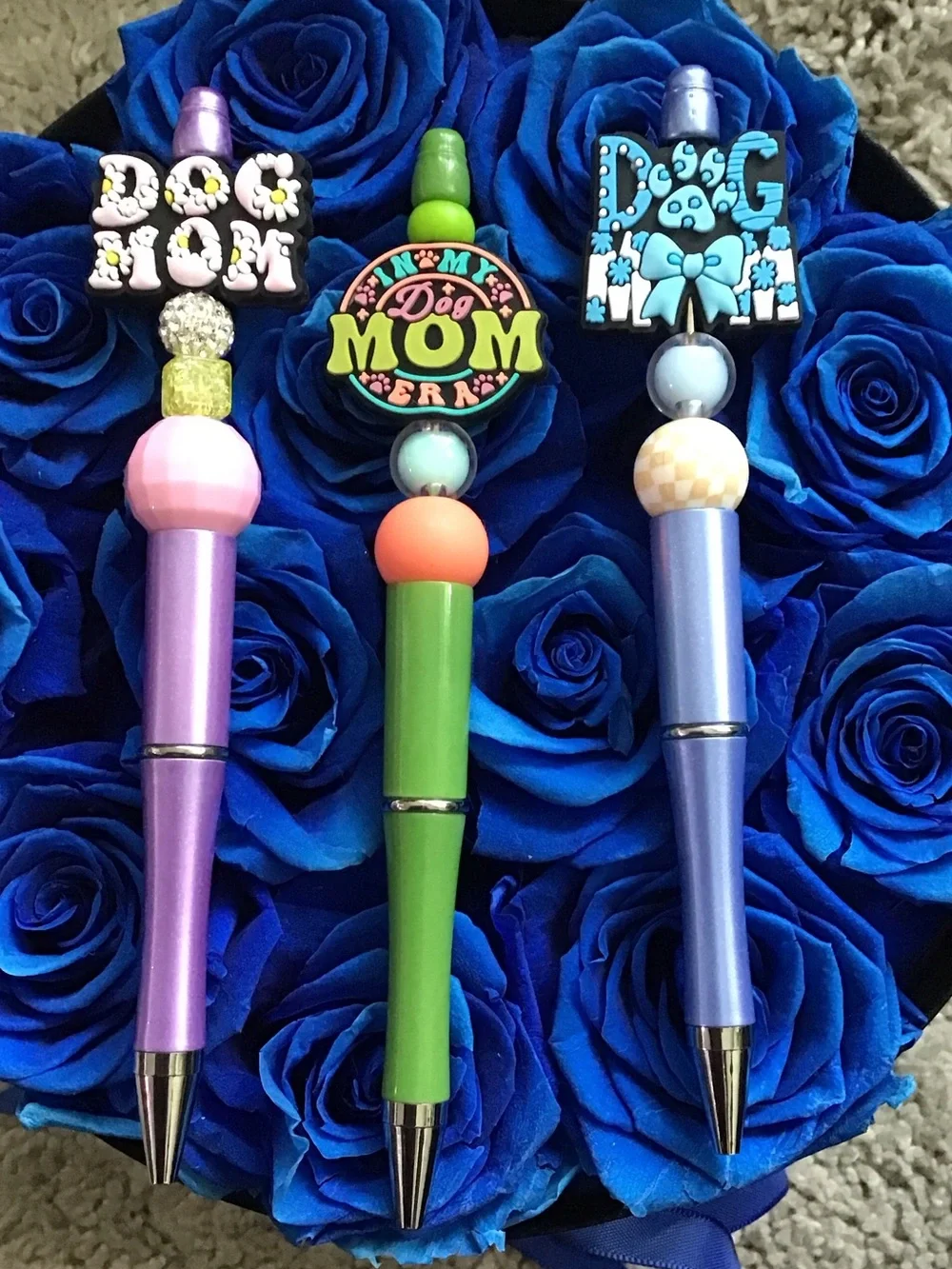 Dog Mom Decorative Ballpoint Pens - Pink, Green, Lavender